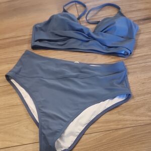 Cupshe Stylish Blue Bikini Set